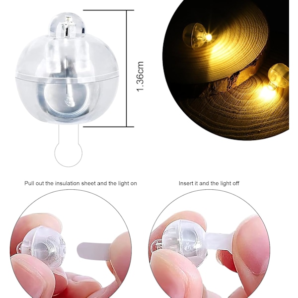 LED-ballonglampor, Mini Round LED-ballongljus 63 stycken, LED B