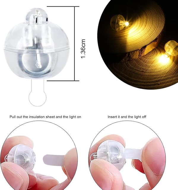LED-ilmapallovalot, Mini pyöreä LED-ilmapallovalo 63 kpl, LED B