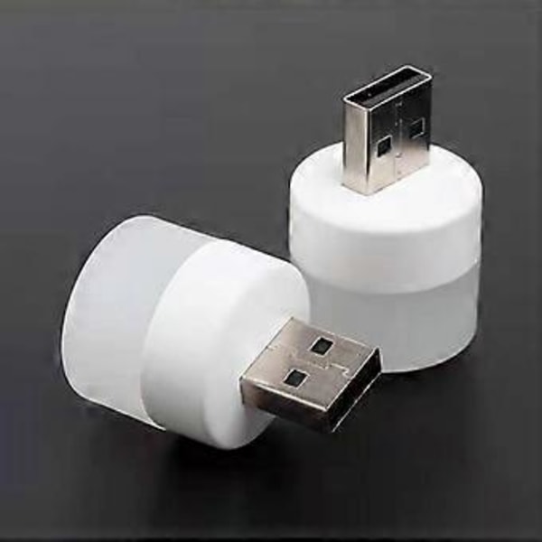USB Nattlampa Mini LED Nattlampa USB-kontaktlampa Powerbank Laddning USB Boklampor Små Runda Läslampa Ögonskyddlampor ( )