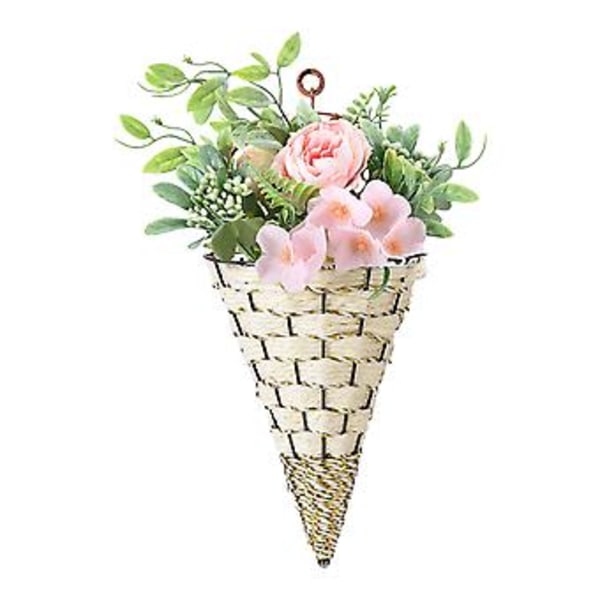 Väggfäst Hängande Planteringskruka Växt Blomkruka Rustik Rattan Hängkorg Blomma Fågelkorg Väggväxt Rattan Hem Vardagsrum Dekoration ( )