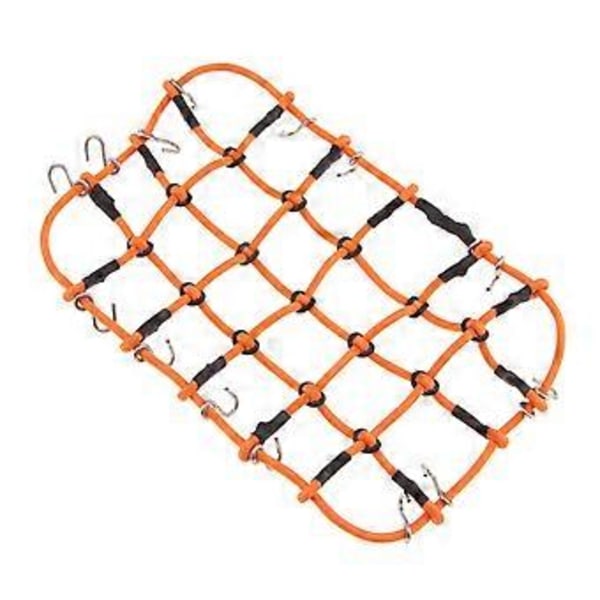RC Joustava 110x190mm / 4.33x7.48 tuumaa. Tavaraverkko metallikoukulla RC-ajoneuvoille, Crawlereille, Buggy-autoille D90 per per per - Teline (oranssi)