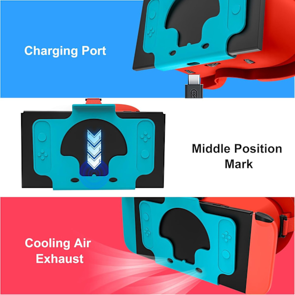 VR-kuulokkeet - Suunniteltu Nintendo Switch LCD/OLED:lle, VR-lasit säädettävällä HD-linssillä, yhteensopiva virtuaalitodellisuuspelikokemuksen kanssa (sininen ja oranssi)