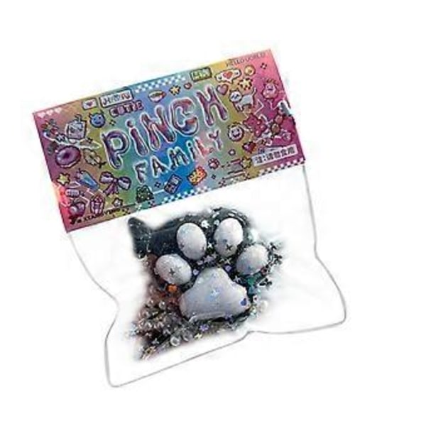 Taba Cat Squishy Legetøj, Kattepoter Mochi Squishy Stressaflastende Squishies (Sort og Hvid)