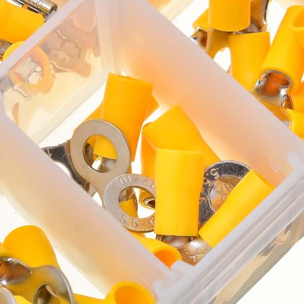 Elektriske terminaler til biler, 280 stk. crimp-terminaler inklusive ring-, kugle- og gaffelterminaler samt samlestykker