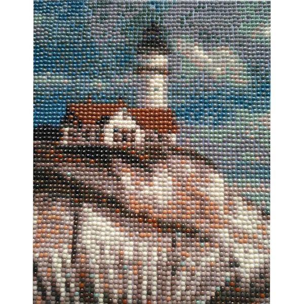 5D Diamantmaleri DIY Strand Fyr Lærredsbilleder Punkt efter Nummer Kits Fuld Bor Seashore Scenery Kunst og Håndværk