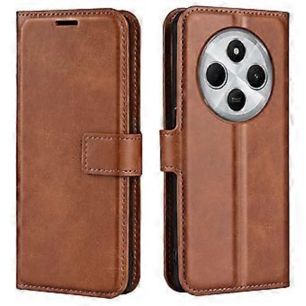 Til Xiaomi Poco C75 4G/Redmi 14R 5G/14C 4G Stand Case Anti-Scratch Kalvetekstur Læder Telefon Cover (Style F)