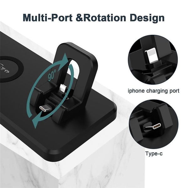 Qi Fast Charing Station Wireless Watch Charger Stand Holder For Apple Watch Series 7 Airpods 3 Iphone 13 Pro Max Charger Dock
