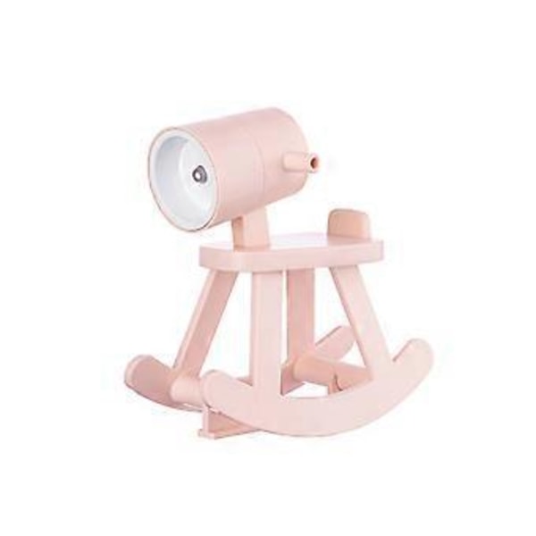Ny Opgraderet Mini LED Bordlampe Sød Lille Telefonholder, Gyngehest Form til Børn (Pink)