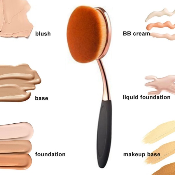 Oval Foundation Brush Stor Tandbørste Makeup Børster Hurtig Flawless