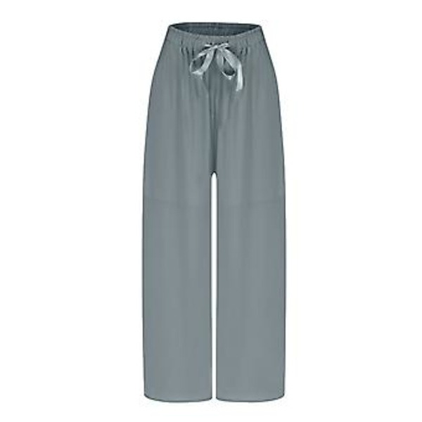 Dame Chiffon Vidbenet Bukser Store Løse Temperament Casual Bukser Skørtebukser Kvinder XXXXXL Blå