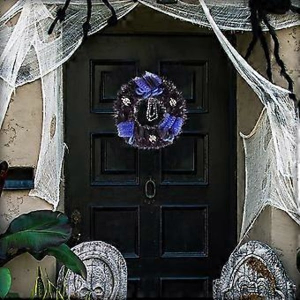 Halloween Dörrkrans Spöklik Halloween Mörk Spökkrans För Inomhus- och Utomhusdekorationer Hemfest