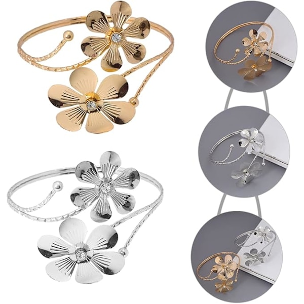 2 st blomsterarmband överarmsmanschett smycken semesterarmband för flickor