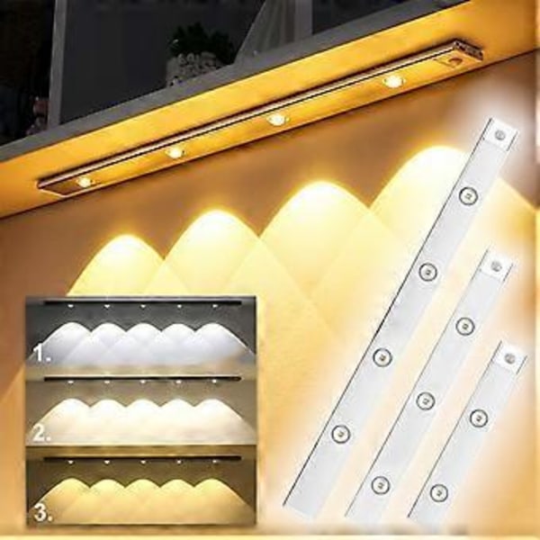Trinløs Dæmpbar Lampe LED Lys Justerbar Farve Genopladelig Skab Køkkenbelysning Menneskekrop Induktion (15.7In)