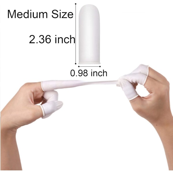 Medium Latex Fingerhylsa Antistatisk Gummi Fingertoppsskydd F