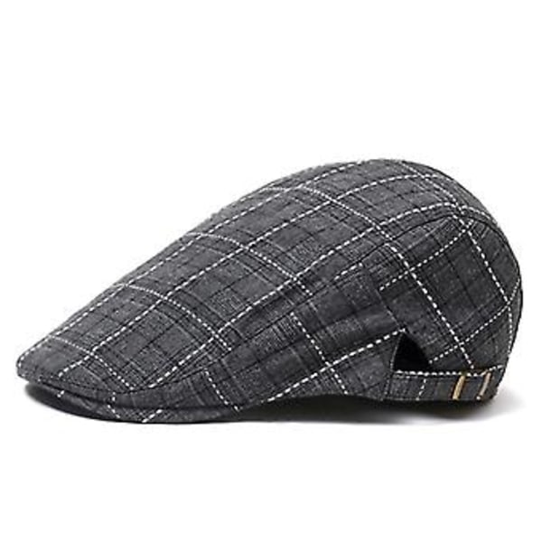 Menn Cabbie Kjøre Flat Caps Newsboy Golf Rutete Beret Irske Hatter Newsboy ( marineblå)