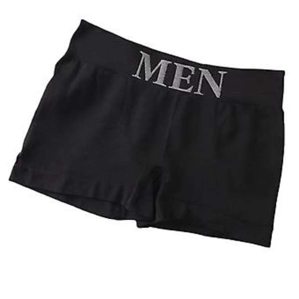 Fianao Mænds Boxers Mid Waist Sømløse Casual Letvægts Mænds Underbukser til Søvn (Sort)