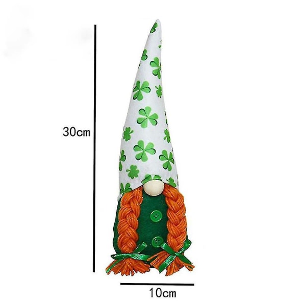 St.Patrick's Day Gnome Plysch Dolls Elf Party Decors Ansiktslös Gonk Present