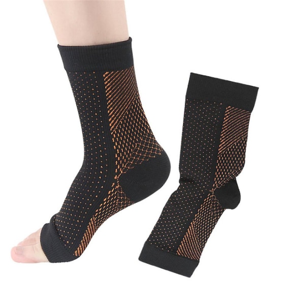 Neuropathy Compression Ankle Arch Support Socks Running Sport Socks Breathable Black Yellow L XL