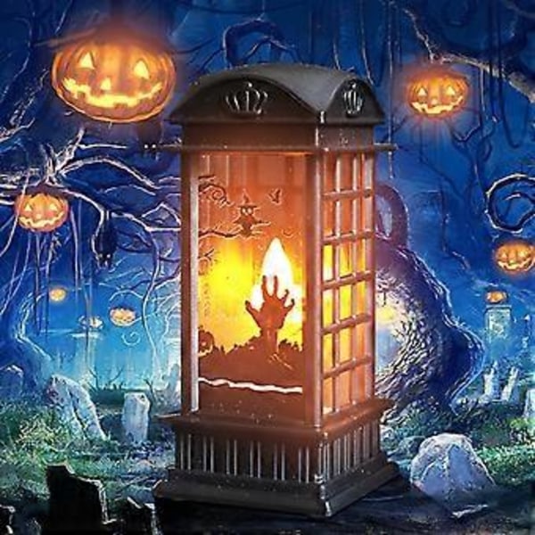 Halloween LED-Lanterne - Spooky Hjemmedekoration! Skab en Spøgelsesagtig Atmosfære med denne Uhyggelige Lanterne Et Must-Have for Halloween-Entusiaster