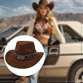 Western Cowboy Hat Vinter Efterår Solhat til Camping Gade Rejser Vandreture Fiskeri (Kaffe)