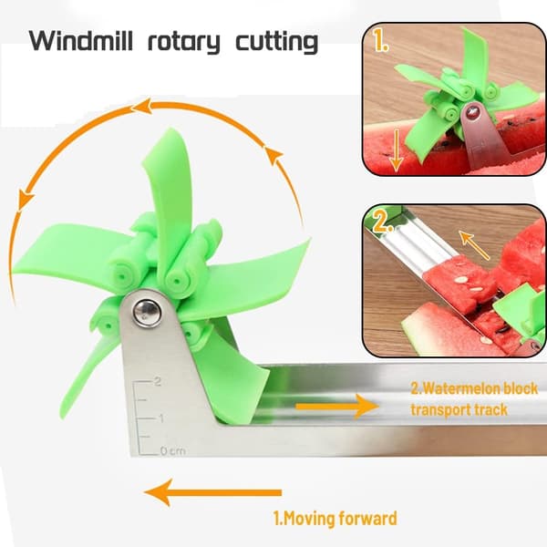 Vannmelon Windmill Slicer, Vannmelon Cutter, Rustfritt Stål Wa