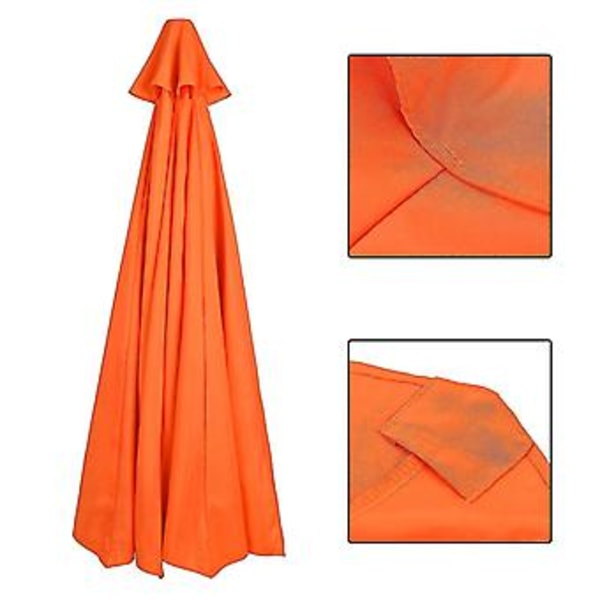 Udskiftningsstof til haveparasol - Overtræk til 3m 6/8-armet terrasseparasol - Ny og populær {jkw} (300cm x 6k Orange)
