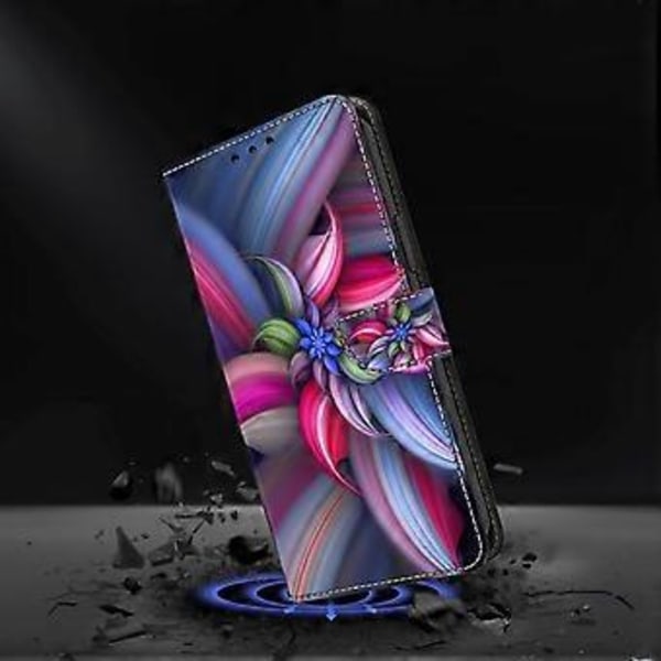 Plånboksfodral för Samsung Galaxy A52 4G/5G/A52s 5G, PU Läderställ 3D Mönstertryck Telefonskal (Färgglada Blommor)