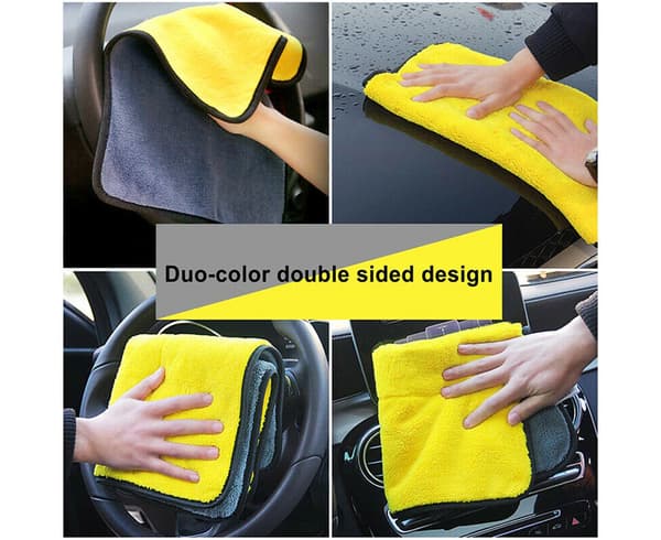 4 st bilar dubbelsidig korallfleece absorberande handduk glas C