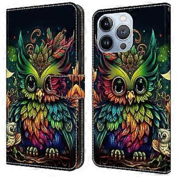 Skal till iPhone 16 Pro Max, mönstertryckt skyddande fodral TPU+PU Läder Flip Telefonfodral (Stil L)