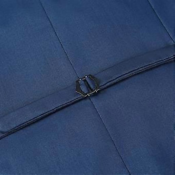 Allthemen Herr Business Formell Enfärgad Kavaj Dubbelknäppt Slim Vätska (XL Blå)