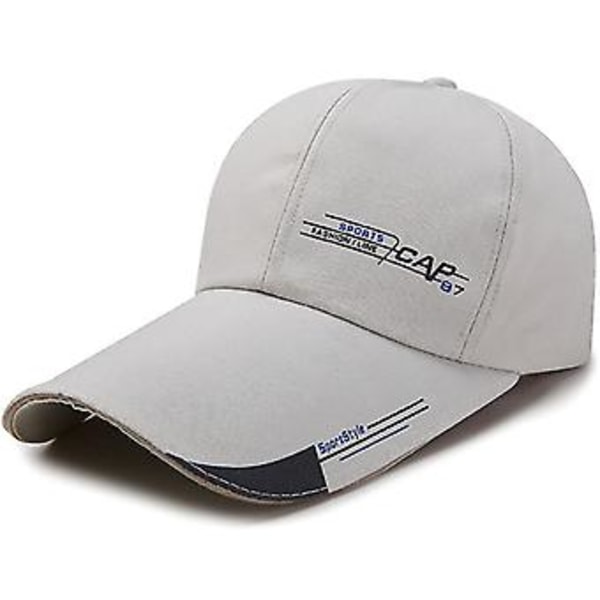 Unisex Snapback Baseball Cap Lang Skygge Visir Solhat Spids Golf Sports Caps (Beige)