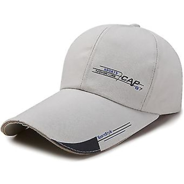 Unisex Snapback Baseballkeps med Lång Skärm Solhatt Toppad Golf Sportkepsar (Beige)