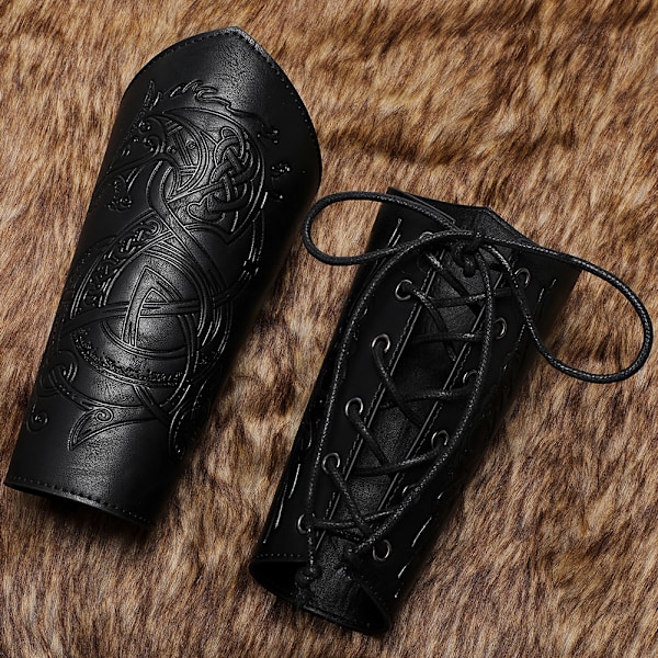 Medeltida Vintage Präglad Armbandsvakt Riddarvakt Armband Cosplay Kostym Smycken Halloween