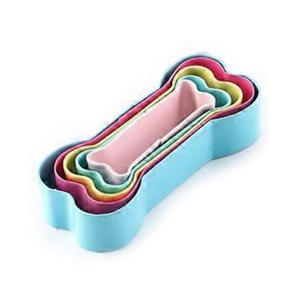 Sæt med 5 Kageudstikkere 3D Knogleformede Kiksforme Kage Fondant Glasur Konditori Udskærer Rustfrit Stål DIY Køkken Bagegrej Værktøj