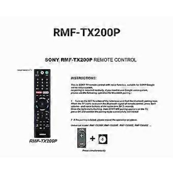 RMF-TX200P För Sony 4K Android Röst Bluetooth TV Fjärrkontroll RMF-TX500E