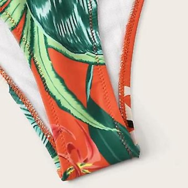 Flickors badkläder bikini split dam polyester tryckt sexig baddräkt S