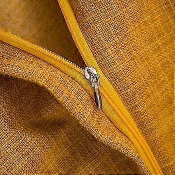 18in Bomulls Lin Ensfarget Putetrekk Sofa Midje Kaste Putetrekk Hjem Seng Dekor (Gul)