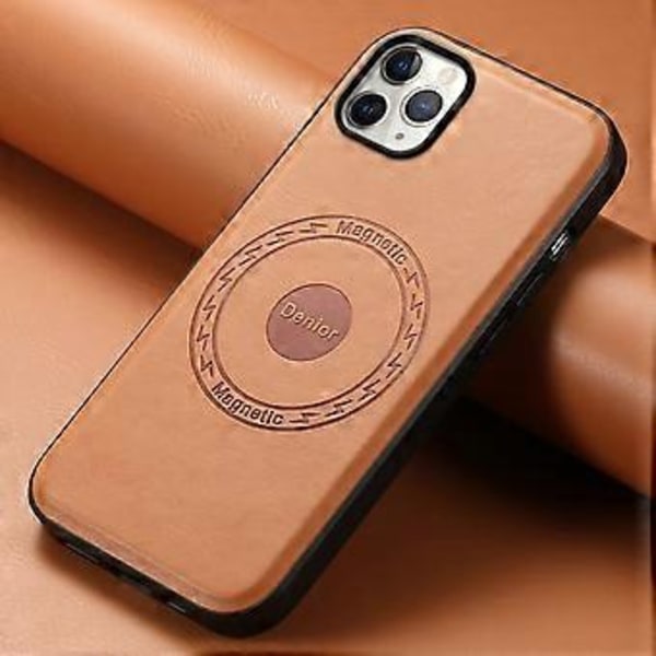 DENIOR Magnetiskt Skal för iPhone 11 Pro Max, PU Läderbelagd PC+TPU Telefonskal()