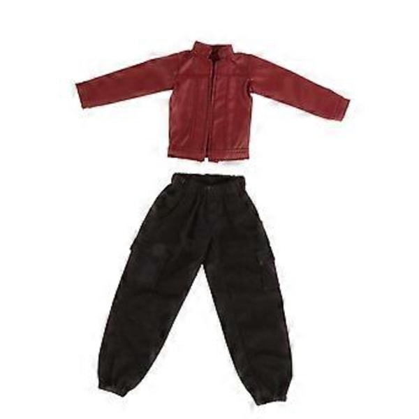 1/12 Dukke Klær for Kvinner PU Lærjakke med Bukser for 6'' Actionfigurer