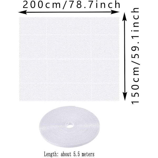 Myggenet til vindue, myggenet, 3 stk. 130 cm x 200 cm