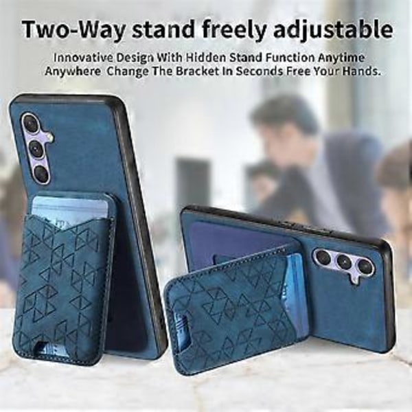Til Samsung Galaxy 54 5G Etui med Præget Mønster Kortholder Støttefod Læder Bagside Cover (Style E)