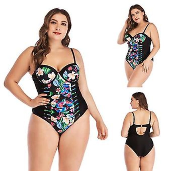 Tjejkostym storlek triangle one-piece push up slim fit tunn bikini damkläder L