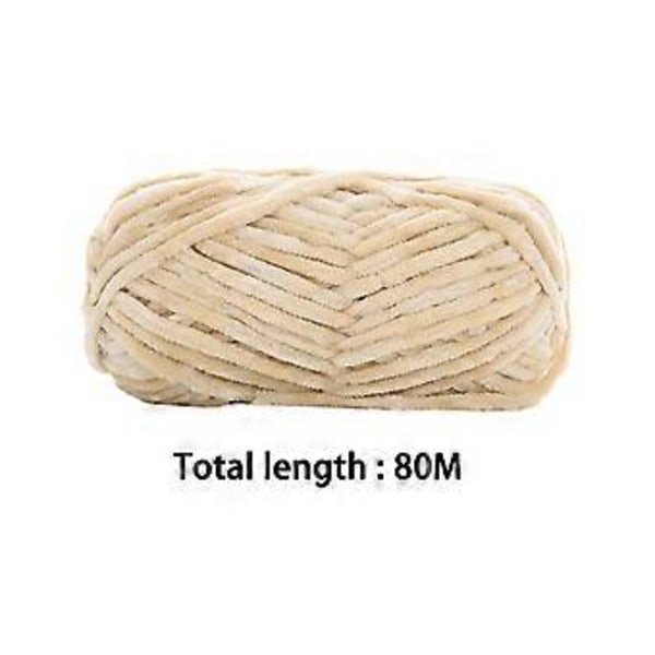Kraftig Garn Håndstrikning 80M DIY Tube Kæmpe Garn Hækling Vægt Garn Håndstrik Garn til Plaider Håndværk Halstørklæder Trøjer Pude (Camel Farve)