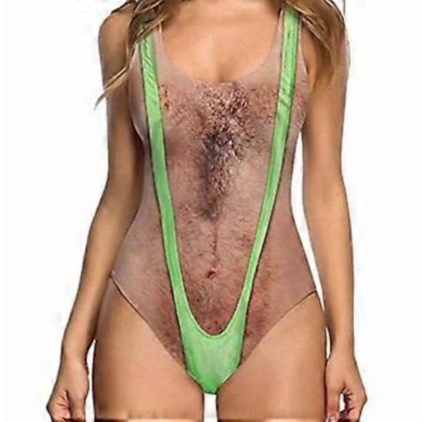 2023 NYHED Damer Badedragt Heldragt Galaxy Taco Kat Mavekontrol Badedragt Strandtøj Bikini Monokini (L Lys grøn)