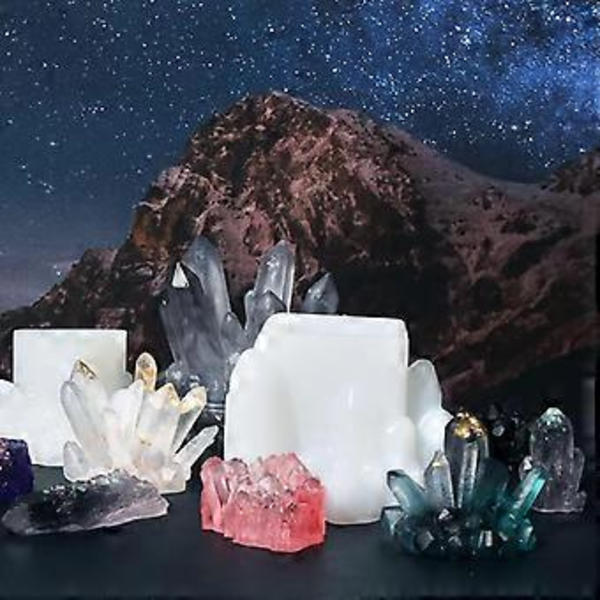 Krystal Klyngeforme, Kvarts Sten Resin Form Epoxy Resin Støbningsform til Lys, Ædelstene, Bakke Dekoration Hjem Dekoration (5)