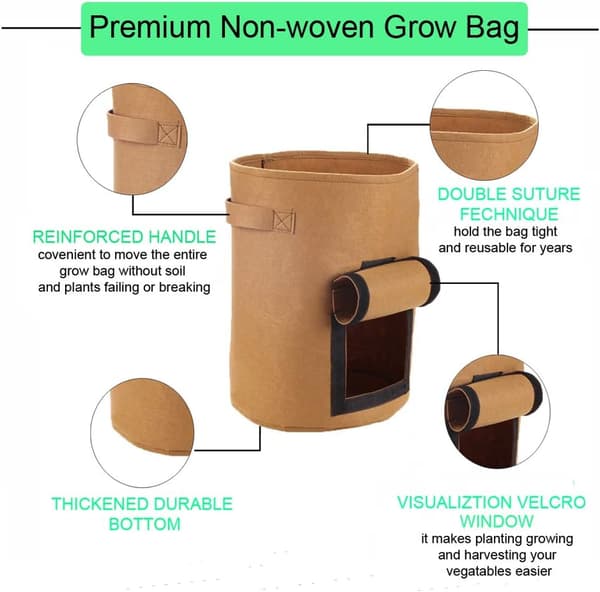 (Stor Φ35*40cm【10 Gallon】Kamelbrun) 1 pack non-woven planter b