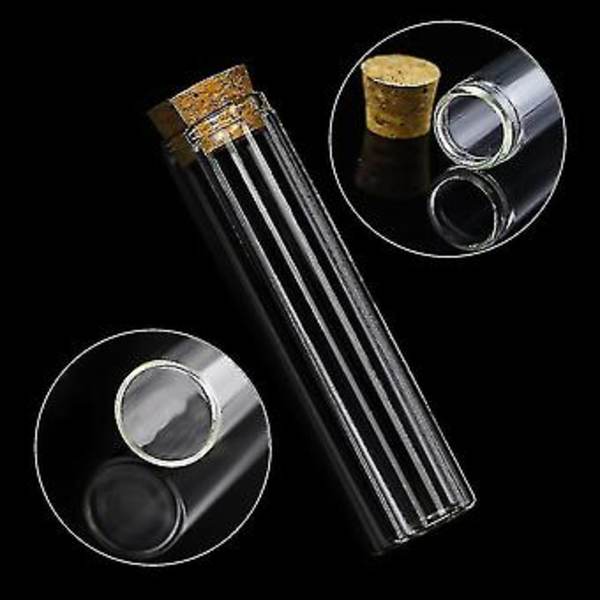 30 stk. 25 ml Glasprøveglas, 20 x 100 mm Klare Flade Prøveglas med Korkpropper til Videnskabelige Eksperimenter ( )