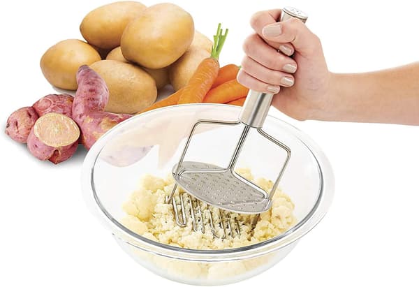 Rustfrit kartoffelmoser i rustfrit stål med 2 lag