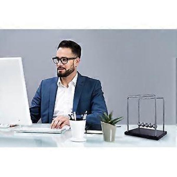 Newtonin heiluri - pallopeli - 5 palloa heiluri - pallopeli työpöydälle, Newtonin kehto kehyksellä ja teräspalloilla (koko: M)