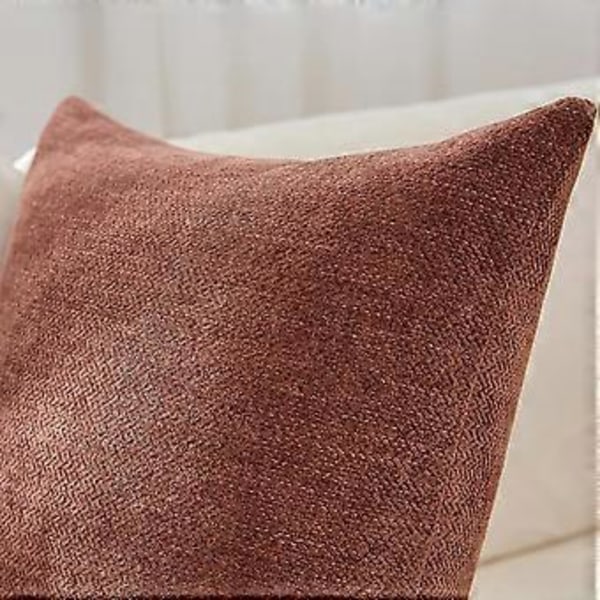 Stora Kuddfodral 24x24 Tum Set om 2 Terrakotta Rost Dekorativa Kuddfodral Kvadratiska Accentkuddfodral